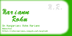 mariann rohm business card